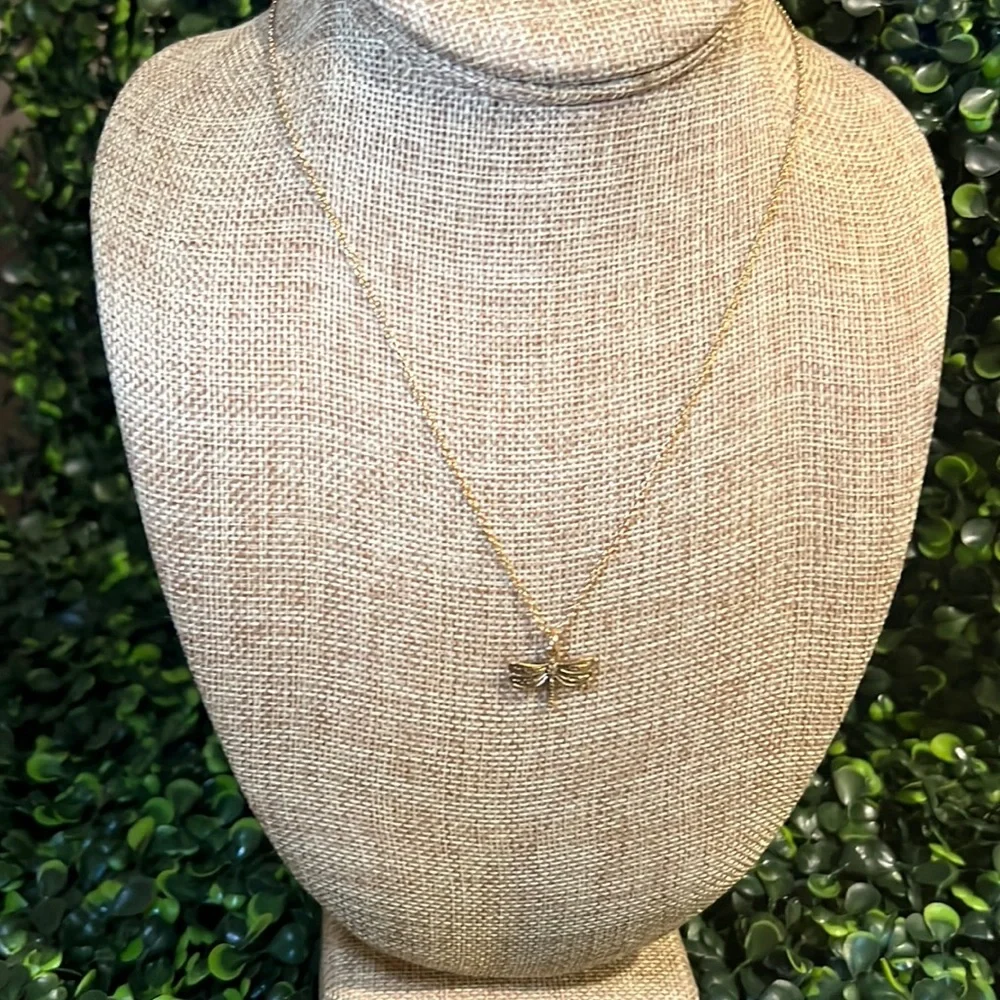 Golden Dragon Fly Necklace - Picture 4 of 7